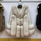 2024 Fox Fur New Coat Winter Jacket Women Natural Real Fur Genuine Leather Luxury Outwear Locomotive Thick Warm Female Down Coat - Matrix Studios
