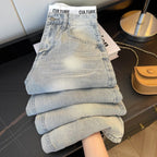 American Vintage Ripped Patchwork Jeans For Women New Spring Fall Light Blue High Waist Slim Loose Wide Leg Denim Trousers Stree - Matrix-studios.com