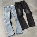 Y2K Vintage Slim Fit Jeans Trendy Washed Men Women Harajuku Hip Hop Straight Leg Pants Gothic Fringed Casual Micro Flared Pants - Matrix Studios