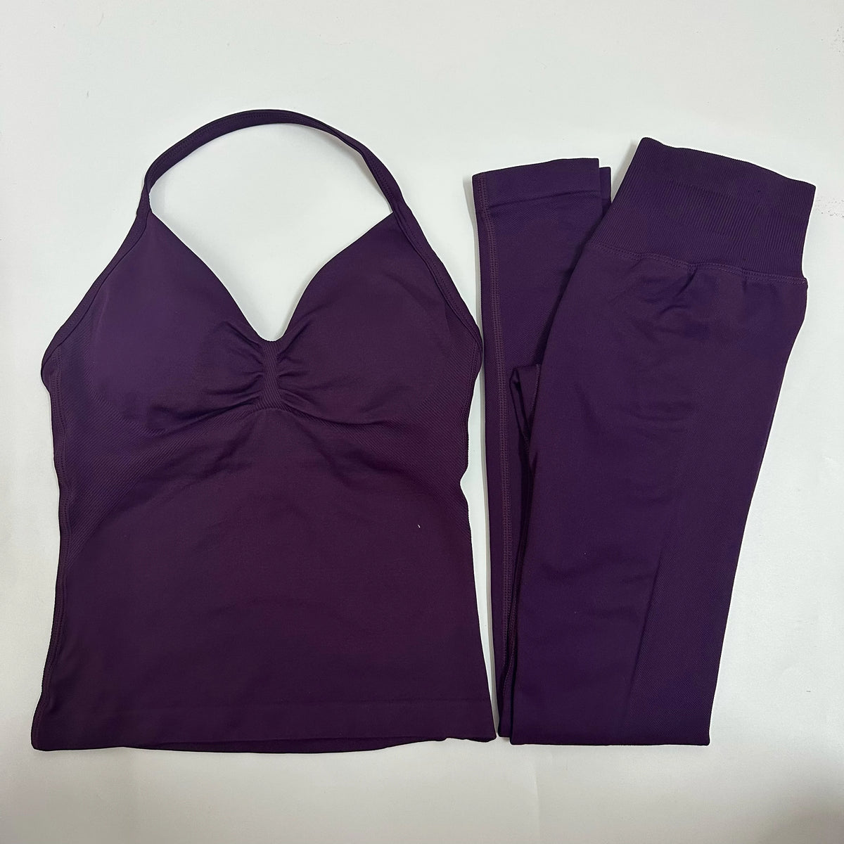2 Pieces Set Yoga Leggings Set Women Backless Tank Tops High Waist Scrunch Gym Suit Fitness Clothes Outfit Yoga Set - Matrix-studios.com