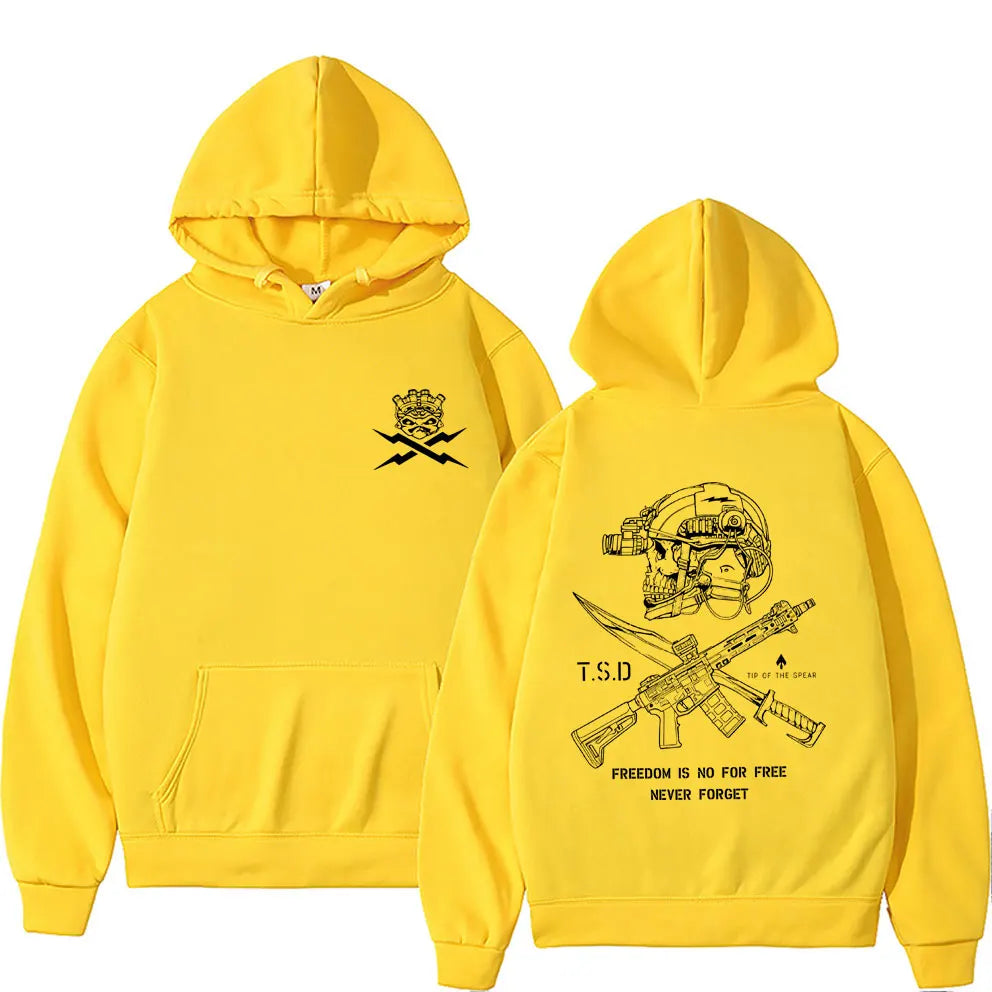 Tip of The Spear X-ray Sparta Tactical Skeleton Print Hoodie Men Women Fashion Oversized Pullover Hoodies Male Casual Tracksuit - Matrix Studios