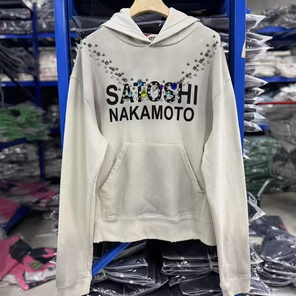 26fw SATOSHI NAKAMOTO NECKLACE Hoodie Men Women High Quality Heavy Fabric Hooded Pullover - Matrix-studios.com