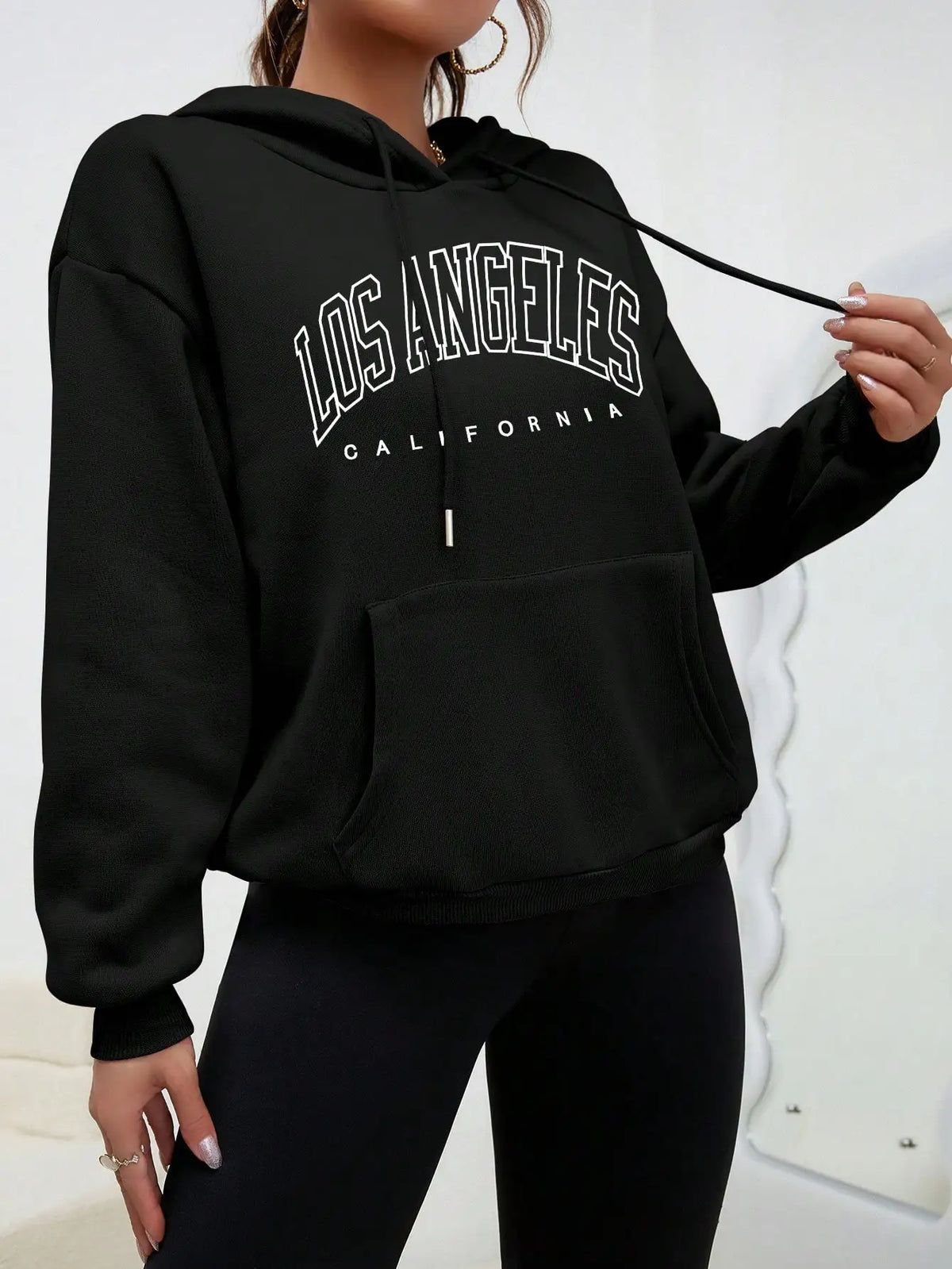 Los Angeles Art Letter Design Women Hoodies American Style Casual Hoody Autumn Hip Hop Female Hoodie Casual Fleece Clothing - Matrix Studios