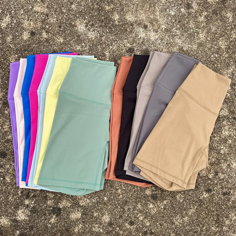 Solid Color High Waist Yoga Short Leg Cycling Women Fitness Sports Short Comprehensive Training Jog Squat Proof Internal Pocket - Matrix Studios