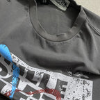 Vinatge Washed Distressed Hole SATOSHI Tshirt Crack Fading Print Short Sleeve Hiphop Streetwear Cotton Round Neck Tops Men Women - Matrix-studios.com