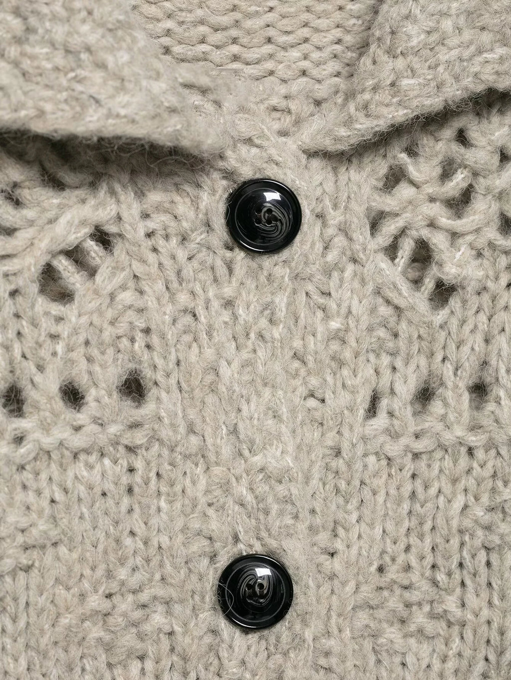 European and American style autumn and winter new women's clothing design sense coarse needle hollow knitting cardigan jacket - Matrix Studios