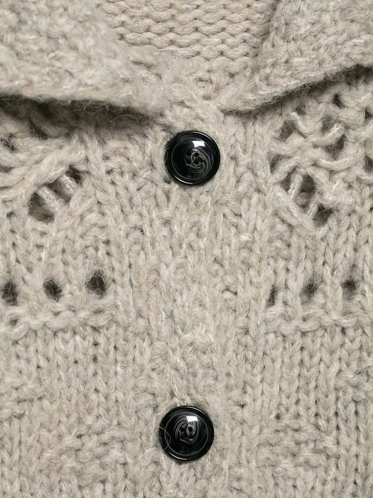 European and American style autumn and winter new women's clothing design sense coarse needle hollow knitting cardigan jacket - Matrix Studios