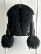 Janveny Luxury Natural Mongolian Sheep Fur Coat Women Winter Short Faux Leather Jacket Female Moto Biker Thick Outwear - Matrix Studios