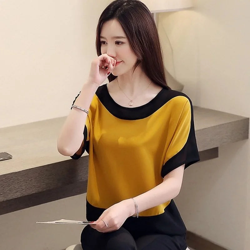 Fashion Women Blouses 2025 Women Blouse Shirt Short Sleeve Casual Chiffon Blouse Women Shirts Womens Tops and Blouses 3397 50 - Matrix-studios.com