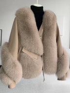 OFTBUY 2022 Real Fur Coat Winter Jacket Women Natural Fox Fur Genuine Leather Outerwear  Streetwear Locomotive Thick Warm New - Matrix Studios