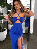 Sleeveless Sexy Female Midi Backless Dresses Slim Night Club Party Women's Dress Bodycon Vestidos Elegantes Para Mujer - Matrix-studios.com