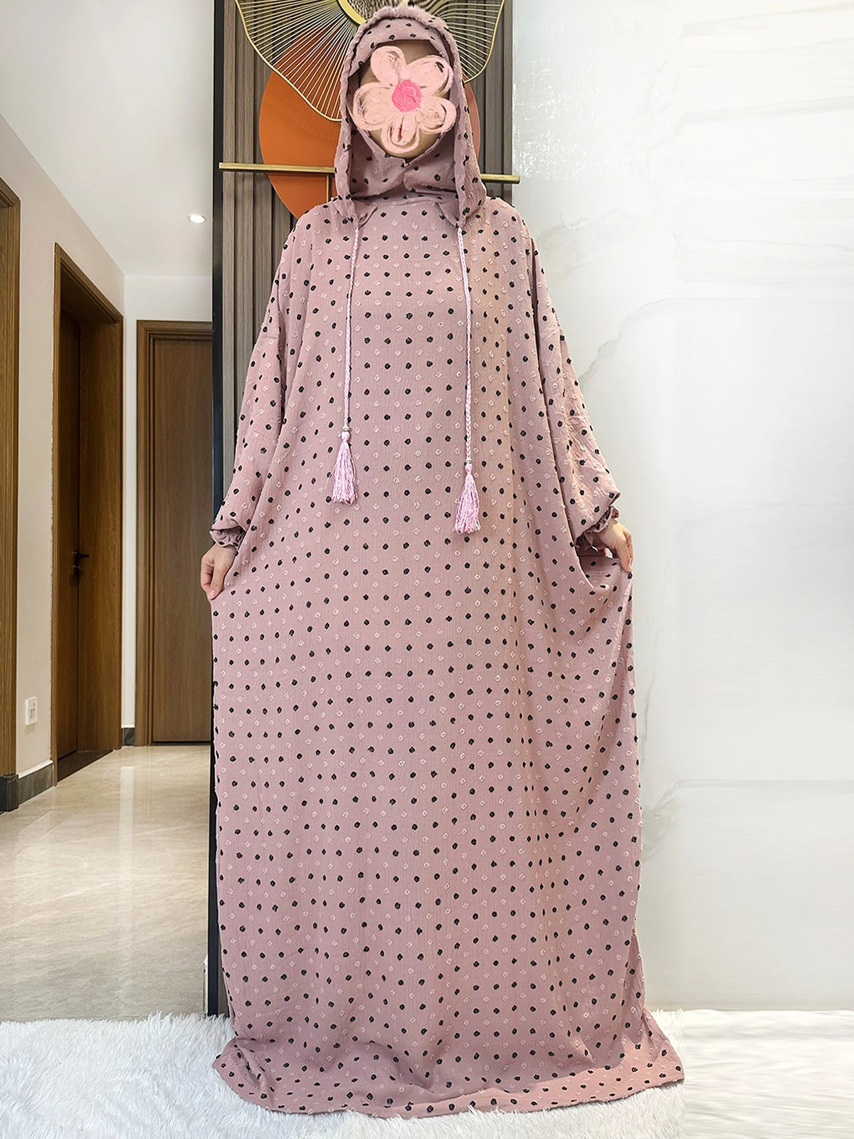 Latest Ramadan Soft Cotton Prayer Abaya Double Hats Dubai Turkey Islam Prayer Clothes Fabric Dresses Islam Women Dress Kaftan - Matrix-studios.com