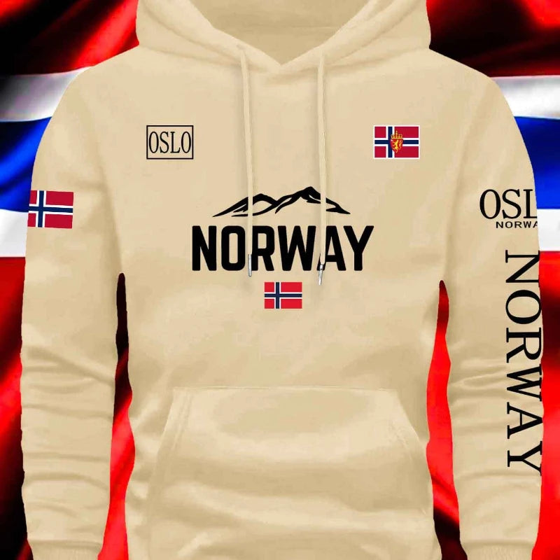Norwegian Print Best-selling New Men Women Hooded Sweatshirt Autumn Winter Daily Outdoor Vacation Fitness Casual Warm Sportswear - Matrix Studios
