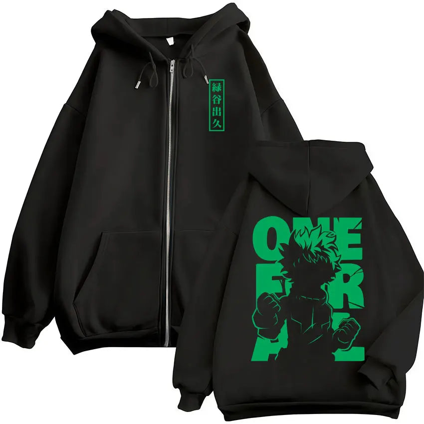 Japan Anime My Hero Academia Zip Up Hoodies Harajuku Fashion Manga Vintage Sweatshirt Men Women Fleece Oversized Tracksuit Coats - Matrix Studios