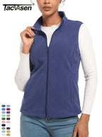 TACVASEN Autumn Winter Soft Warm Vest Womens Fashion Fleece Sleeveless Jacket Lightweight Outdoor Casual Zipper Front Waistcoat - Matrix Studios