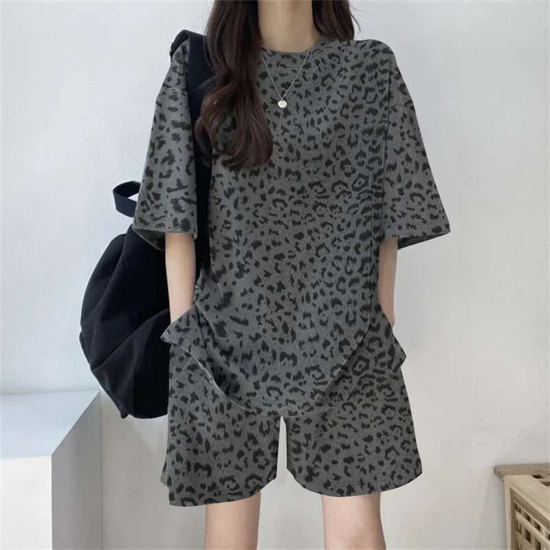 Women T-Shirt Shorts Suit Set Casual Tie Dye Loose Tshirt and Wide Leg Middle Shorts with Pockets Female Soft Summer Shorts Sets - Matrix-studios.com