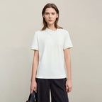 Amii Women's Polo Shirt 2026 Summer Asymmetric Placket Short Sleeve Tee Lapel Collar Casual Layering T-Shirt For Women 12622015 - Matrix-studios.com