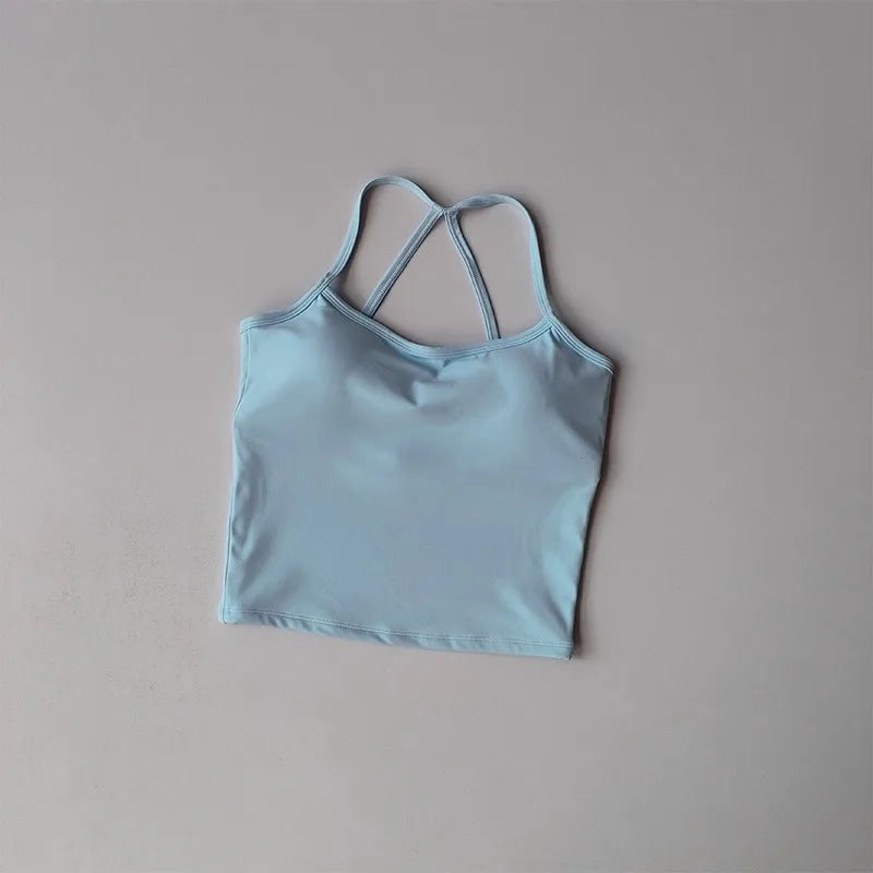 Women's Cross Back Push-Up Yoga Sports Bra Comfortable Gym Tank Top Workout Fitness Vest 'Naked Feeling' Gym Bra Fitness Wear - Matrix Studios