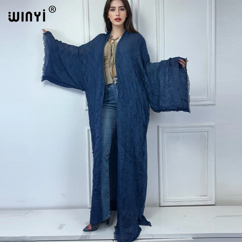 WINYI High Quality Comfortable Women Soft Cardigan Loose Dress Party Boho Maxi Beach Holiday Swimming Cover Ups Africa Kimono - Matrix Studios