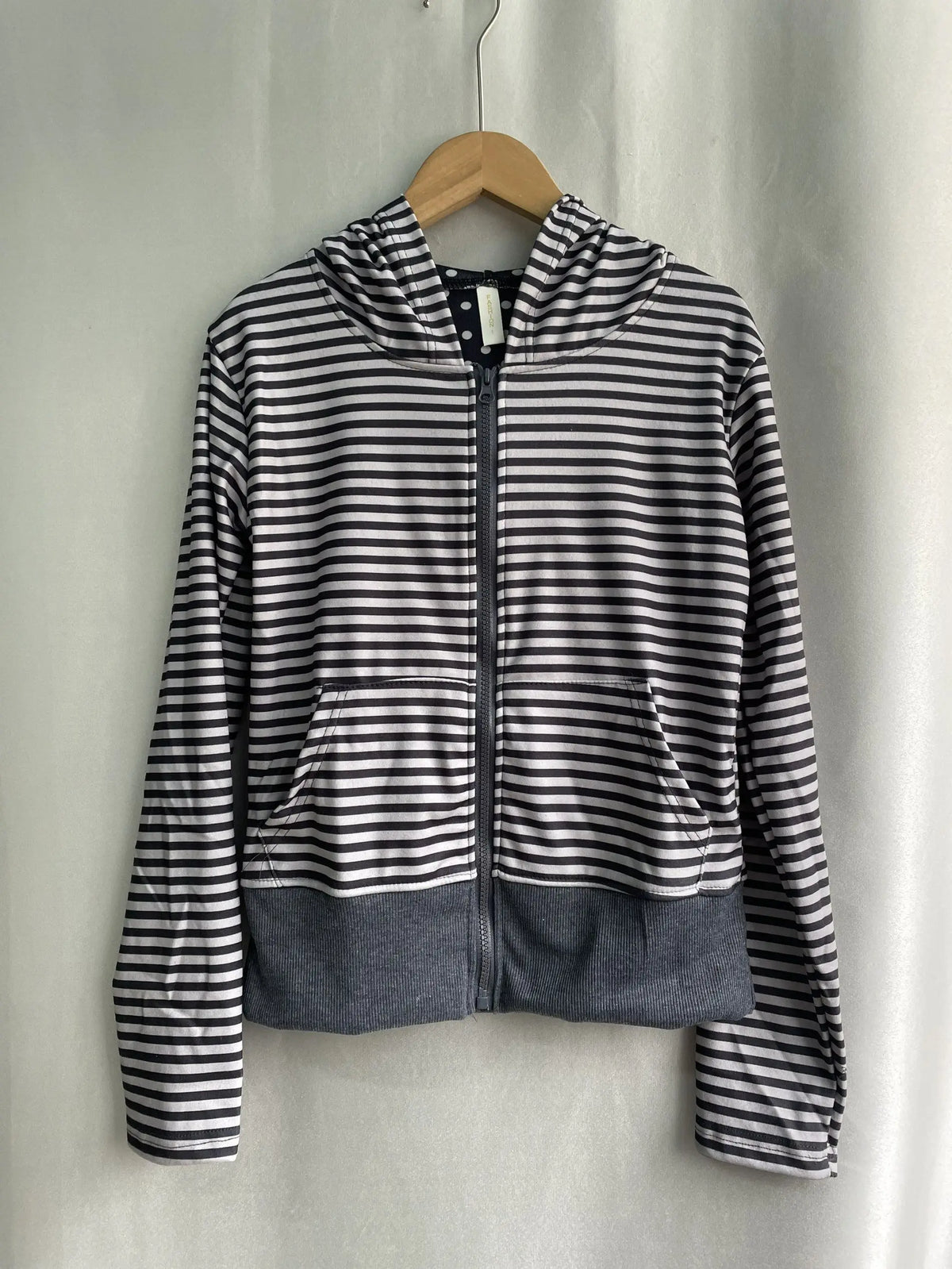 Korean Lazy Style Hooded Cardigan Fashion Vintage Gray White Striped Sweatshirts Spring Autumn Slim Fit Coat Women - Matrix Studios