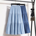 Women's summer fashion temperament tide with high waist skirt loose and thin a line version skirt pleated skirt - Matrix-studios.com