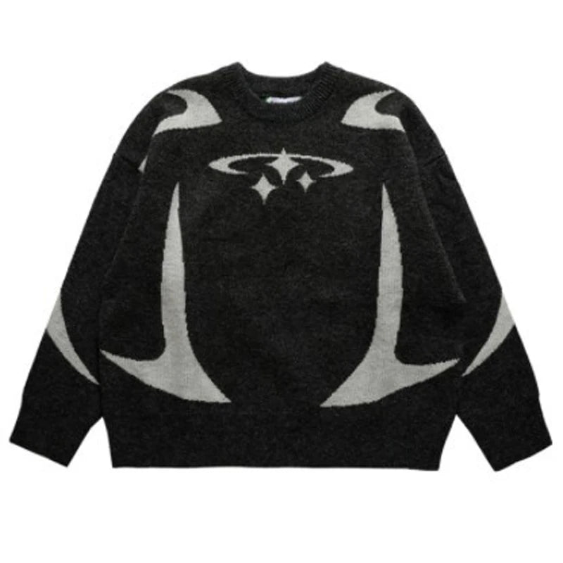 Autumn Winter Women Retro Pullover Sweater Fashion Long Sleeve Star Pattern Y2K Sweater Lady Casual Harajuku Knit Sweater Unisex - Matrix Studios