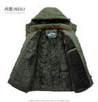 New Winter Men Hooded Parkas Casual Long Down Jackets Fleece Warm Tooling Jackets Good Quality Male Outdoors Winter Coats Size 5 - Matrix Studios