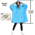 Winter Hoodies Sweatshirt Women Men Pullover Fleece Giant TV Oversized Blanket with Long Flannel Sleeves - Matrix Studios