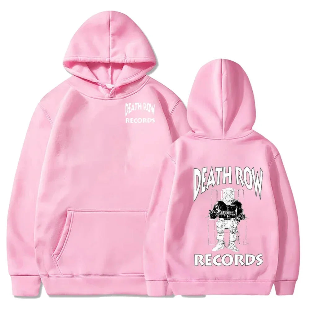 Death Row Records Hoodies Spring Autumn Fleece Hoodie Pullover Fashion Men Women Loose Hooded Sweatshirts Hip Hop Streetwear Top - Matrix Studios
