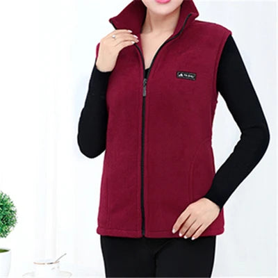 Polar Fleece Coat For Women's Vest Autumn Sleeveless Vests For Women Jacket Fashion Zipper Casual Waistcoat Female - Matrix Studios