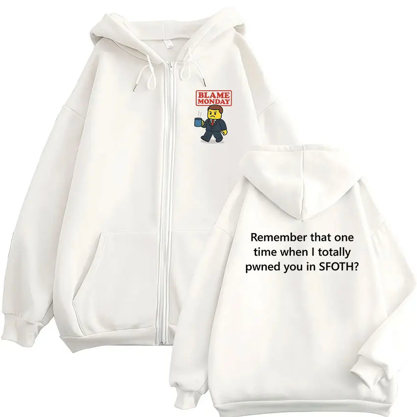 Funny Blame John Meme Zipper Hoodie Shedletsky Forsaken Fashion Autumn/Winter Sweatshirt Men Women Casual Oversized Coats Hoody - Matrix Studios