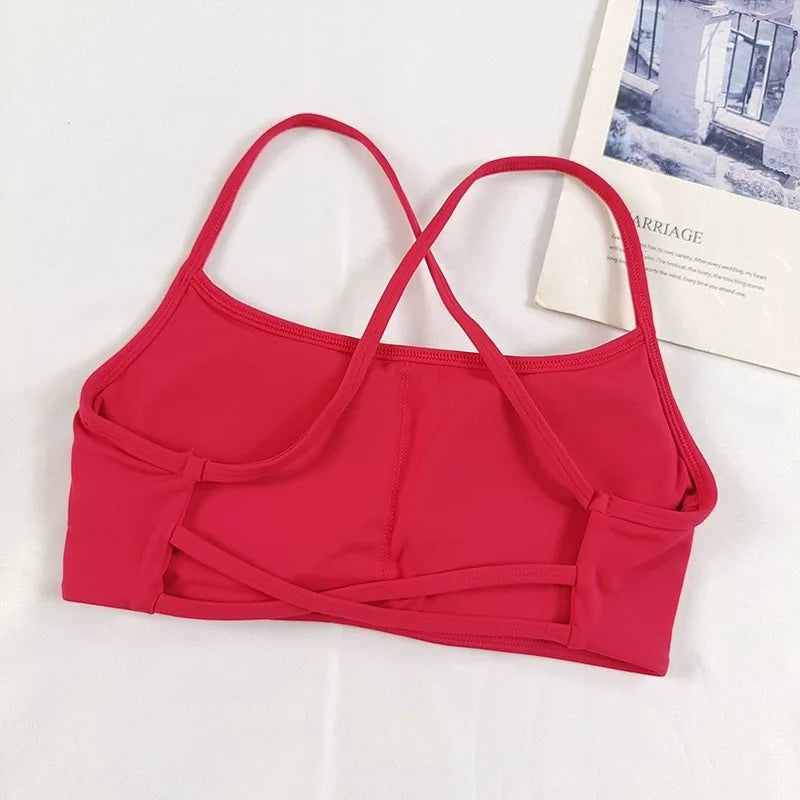 Colorful Strappy Yoga Bra with Sexy Criss Cross Back - Light Support, Quick Dry, Perfect for Summer Workout & Layering - Matrix Studios