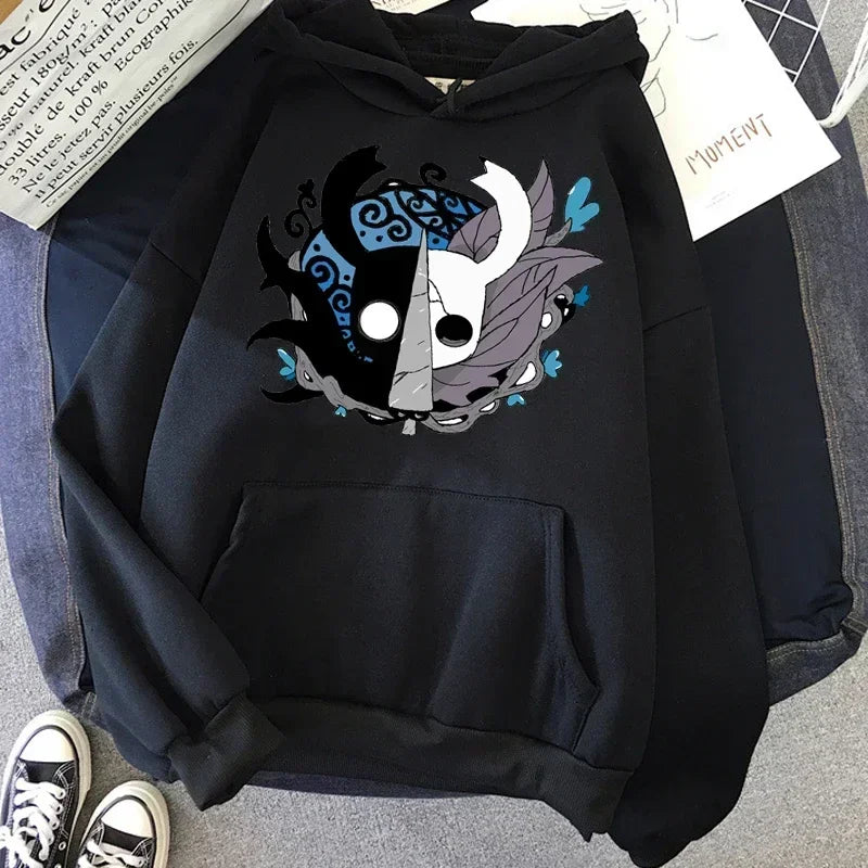 Hollow Knight Hoodies Men Korea Ulzzang Grunge Y2k Aesthetic Fmale Autumn and Winter Pullover Hoddies Graphic Streetwear - Matrix Studios