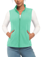 TACVASEN Fleese Sleeveless Vests Womens Fall Winter Thermal Hiking Golf Waistcoats Soft Casual Outerwear Zip Jackets 4 Pockets - Matrix Studios