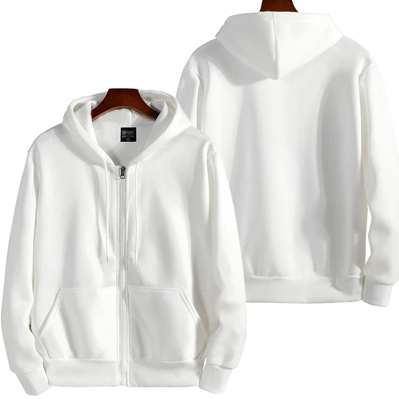 Zipper Hoodies Autumn Winter Men's New Long Sleeve Hooded Sweatshirt Fashion Casual Male Outfit Sportwear Loose Fit Clothes - Matrix Studios