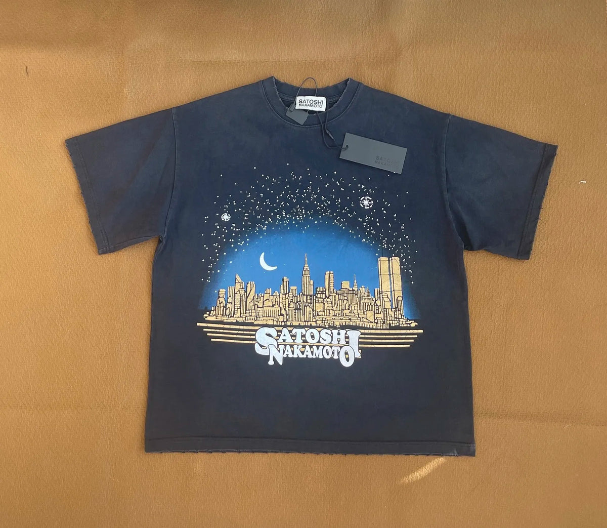 Satoshi Nakamoto Hole New York Night Skyline Short Sleeve T Shirt Men Women High Quality Tee Tops T-Shirt - Matrix-studios.com