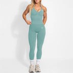Women's Yoga Set Bum Balance Fitted Halter Tops & Shaping Pants 2pcs Yoga Sportwear Workout Gym Clothing High Waist Leggings Set - Matrix-studios.com