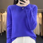 100% Merino Wool Sweater Women O-neck Cashmere Knitwear Female Pullover Autumn Winter Casual Tops Solid Color Soft  Clothing - Matrix Studios