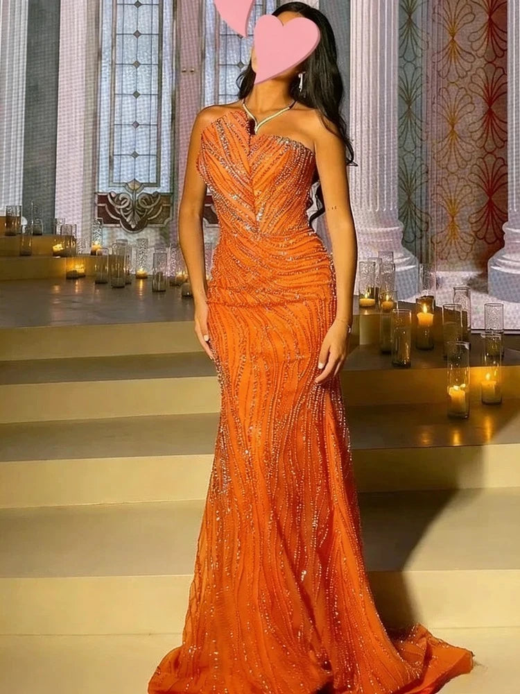 Customized High Quality Evening Dresses Elegant Vintage Sweet Sexy Pink Mermaid Beads Lace Formal Occasion Long Dress Sparkle - Matrix-studios.com