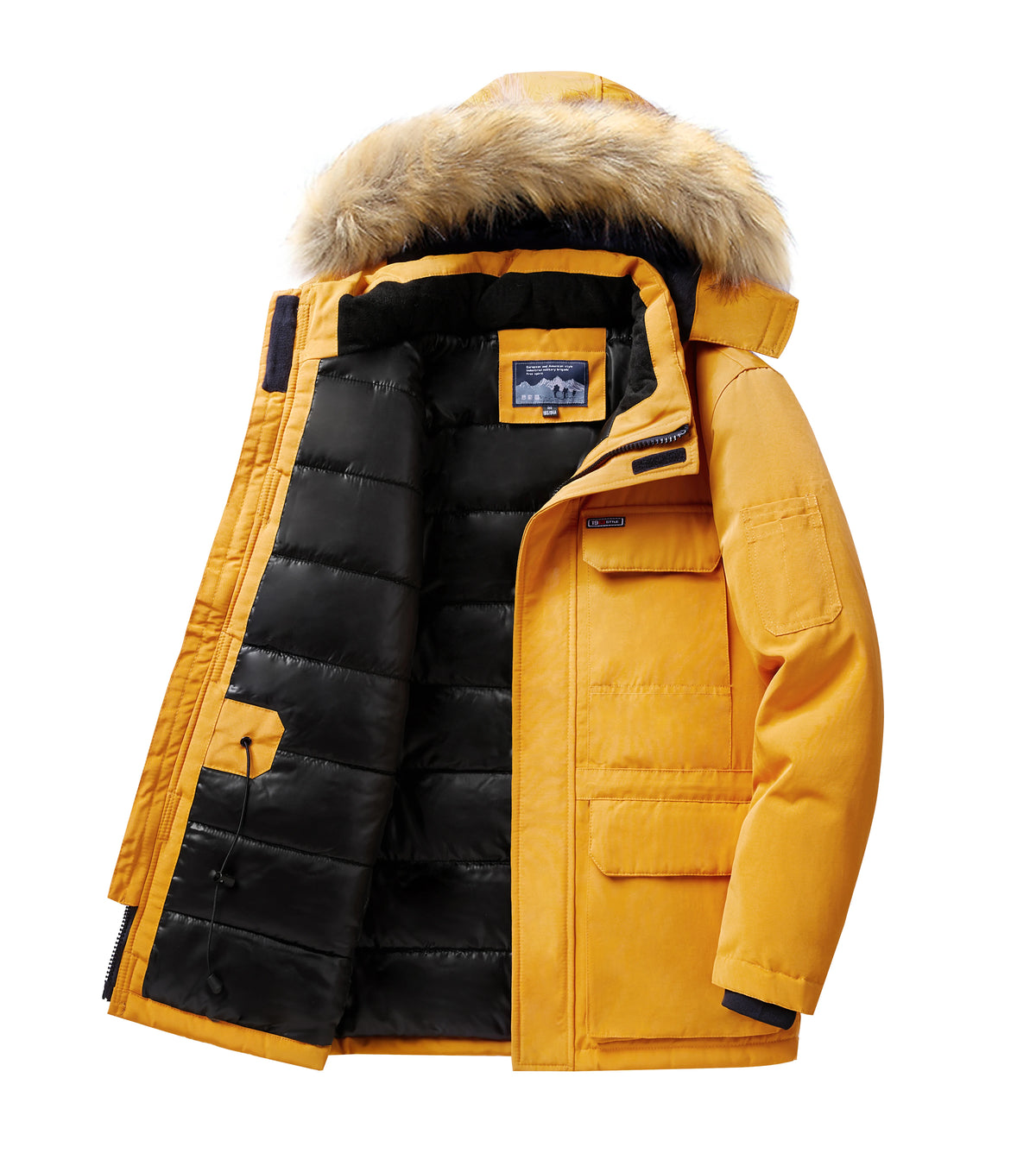 -30 Degree Winter Down Jacket Men Down Cotton Parkas Coat Mid-length Large Fur Collar Male Thicken Coat Snow Overcoat Parka - Matrix Studios