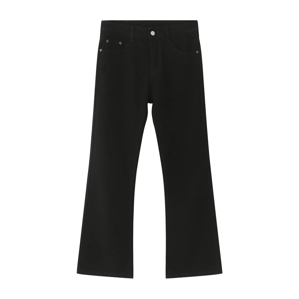 Male Japan Korea Style Vintage Denim Trousers Pant Men High Street Hip Hop Casual Hole Small Flare Jeans Pant - Matrix Studios