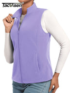 TACVASEN Fleese Sleeveless Vests Womens Fall Winter Thermal Hiking Golf Waistcoats Soft Casual Outerwear Zip Jackets 4 Pockets - Matrix Studios