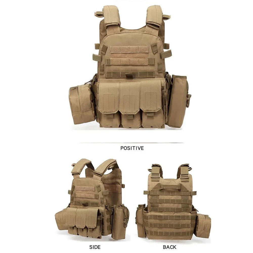 Nylon Chest Rig Molle Vest Multi-Functional Camouflage Molle Waistcoat Adjustable Men Women Combat Equipment for Outdoor Cycling - Matrix Studios