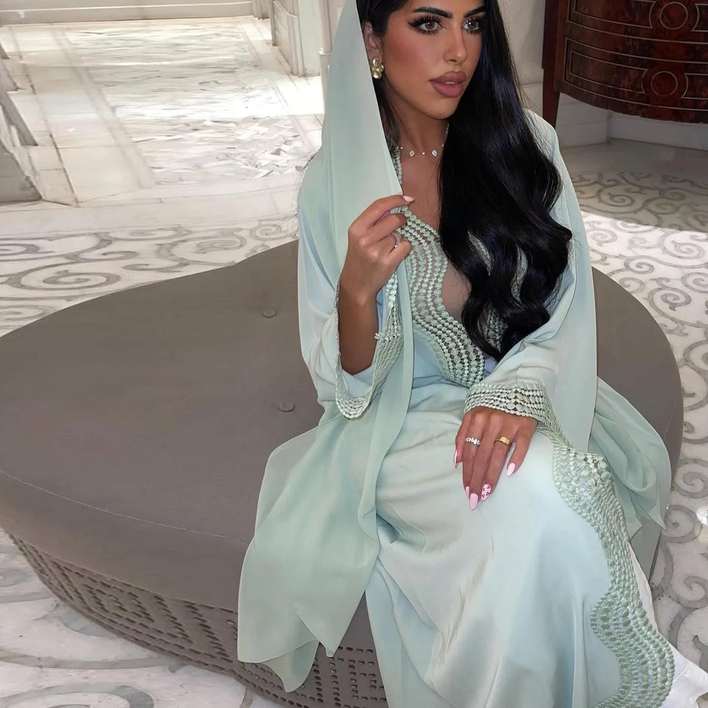 Muslim Women Maxi Dress Dubai Open Abaya Turkey Kaftan Eid Kimono Cardigan Islam Jalabiya Kebaya Caftan Marocain Femme Robe Gown - Matrix-studios.com
