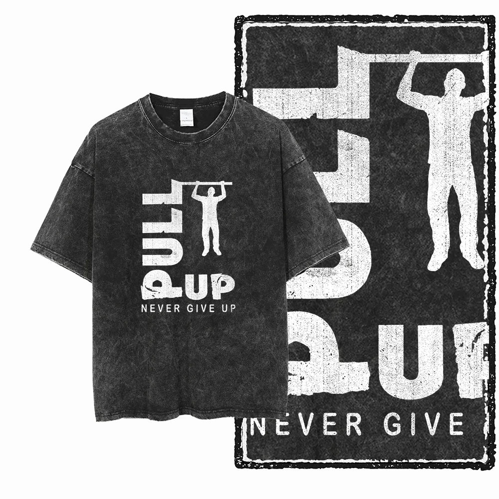 YG BODY BUILDING Printed Cotton Acid Washed Graphic Unisex T Shirt Cool CROSSFIT Streetwear Men Tshirts Big Size Tee for Men - Matrix Studios