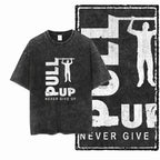 YG BODY BUILDING Printed Cotton Acid Washed Graphic Unisex T Shirt Cool CROSSFIT Streetwear Men Tshirts Big Size Tee for Men - Matrix Studios