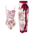 Women Swimwear Swimsuit Two-piece set Summer Print Bodysuit Bikini Set Beach Style Wear Maxi Dress Skirt One-piece swimsuit - Matrix Studios