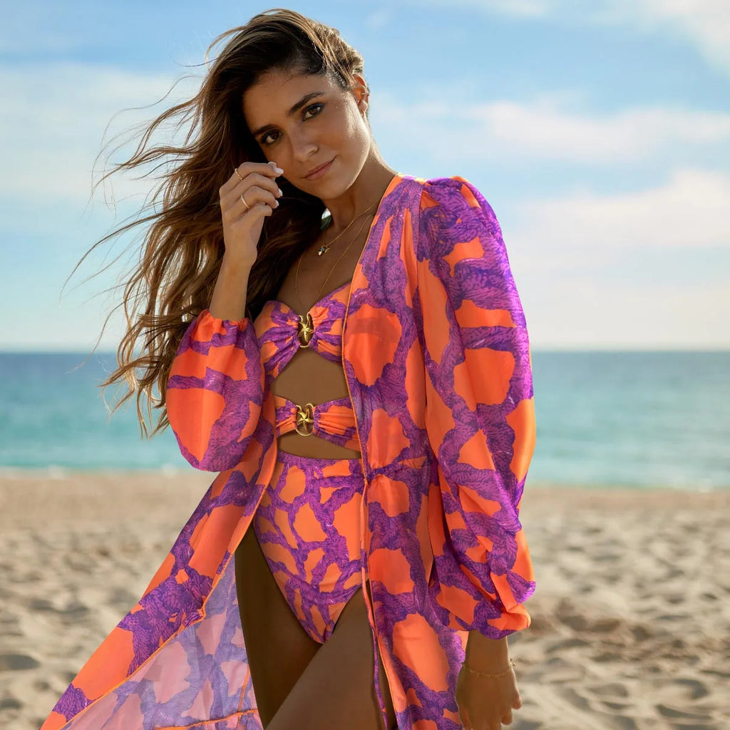 Blue Eyes Bikini Beach Cover Up Tunics For Beach Long Kaftan Bikini Cover Up Robe de Plage Sarong Beach Swimsuit Cover-ups - Matrix Studios