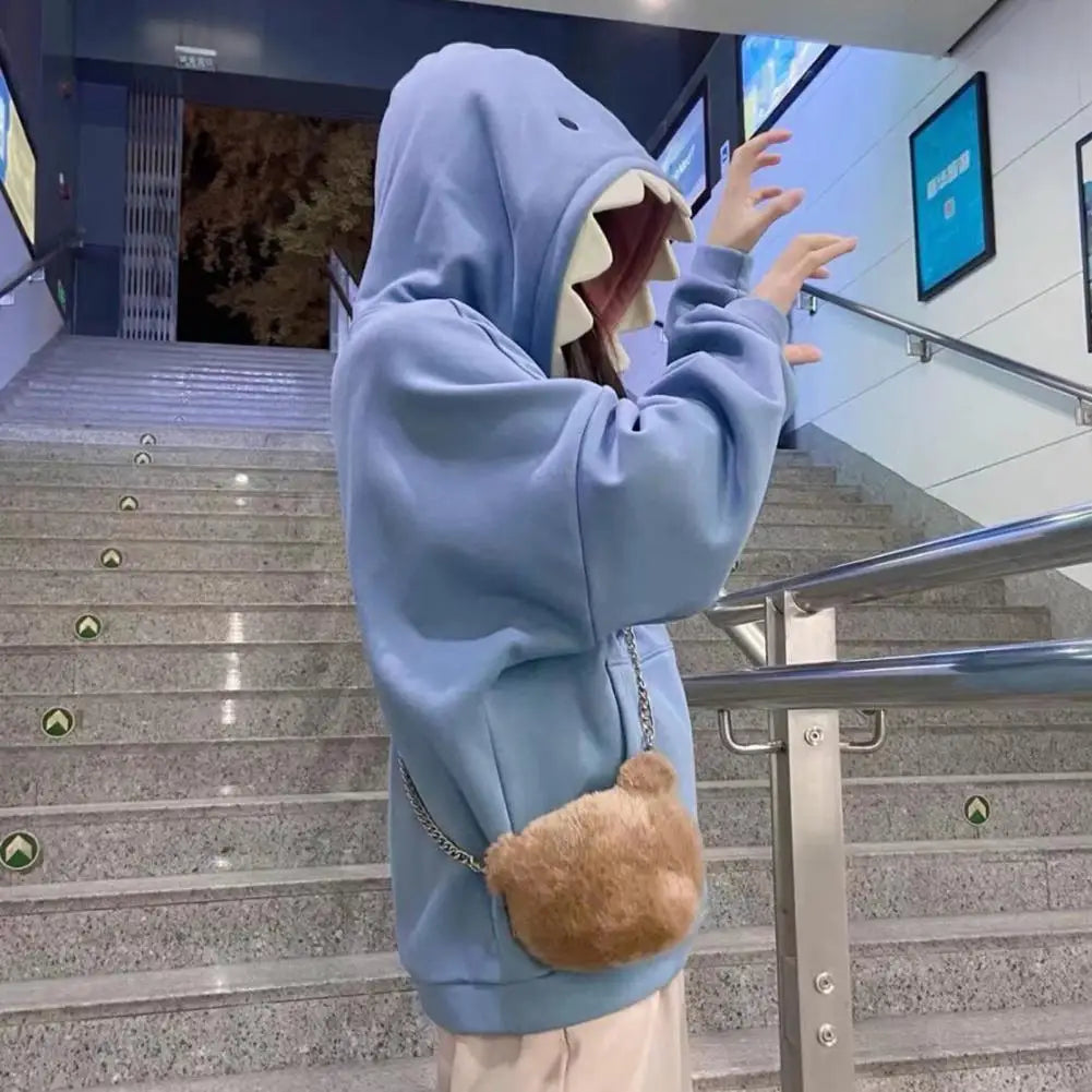 Autumn Winter New Funny Shark Patchwork Hoodies Men and Women Kawaii Sweatshirt Fashion Casual Pullover School Oversized Clothes - Matrix Studios