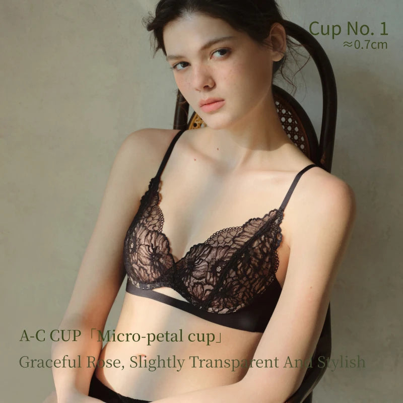 SUJIIN Summer Sexy Bra and Panty Sets for Woman Lace Comfort Thin Bras Set Women's Small Chest Wireless Lingeries Sexy Hot MX325 - Matrix Studios